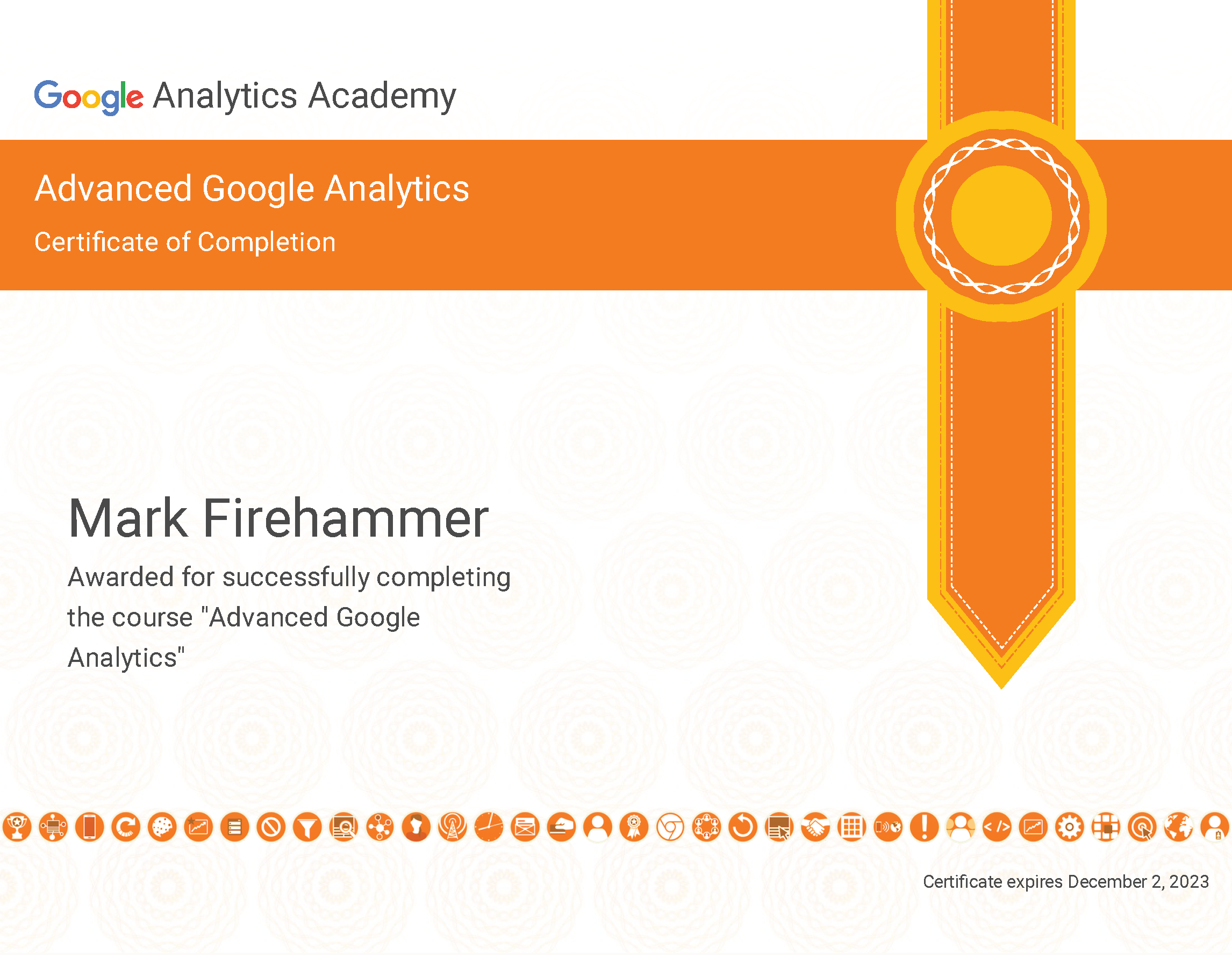 Google Analytics Academy-Advanced Google Analytics Certification